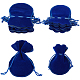 Beebeecraft 20 個 2 スタイルひょうたんベルベットバッグ  巾着ギフトポーチ好意バッグ  ブルー  9.5~12x7.5~9cm  10個/スタイル TP-BBC0001-02A-1
