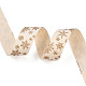 片面プリントのコットンリボン  クリスマスパーティーの装飾  キャメル  雪の結晶模様  5/8インチ（16.5mm）  約2.00ヤード（1.82m）/ロール SRIB-T009-01B-3