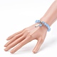 Imitation Jade Glass Beaded Stretch Charm Bracelets BJEW-JB06126-01-5
