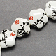 Perles de porcelaine imprimées manuelles PORC-Q166-2-2