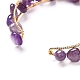 Nuggets Natural Mixed Gemstone Beads Bangle for Girl Women BJEW-JB06817-4