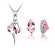 Real 18K Platinum Plated Alloy Dancing Queen Austrian Crystal Jewelry Sets SJEW-DD0001-062C-1