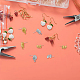 DICOSMETIC 48Pcs 6 Style Half Round & Bowknot & Rectangle Alloy Stud Earring Findings FIND-DC0003-22-6