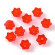 Gorras de cuentas acrílicas gruesas rojas transparentes esmeriladas flor de tulipán X-PL543-6-3