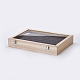 木製のリングプレゼンテーションボックス  ガラスとベルベットの枕で  長方形  アンティークホワイト  35x24x5.5cm ODIS-P006-12-2
