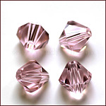 Imitation österreichischen Kristallperlen, Klasse aaa, facettiert, Doppelkegel, Violett, 6x6 mm, Bohrung: 0.7~0.9 mm