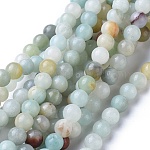 Brins de perles d'amazonite de fleurs naturelles, ronde, 4mm, Trou: 0.8mm, Environ 89 pcs/chapelet, 15 pouce