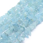 Chapelets de perles en aigue-marine naturelle, puce, 5~7mm, Trou: 0.8mm, environ 16 pouce (40.6 cm)