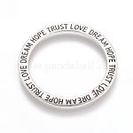 Серебра антиквариата соединительные кольца тибетский стиль, без свинца, кольцо со словом надежда мечта, 35x2 мм