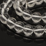 Rondes quartz naturel perles de cristal brins, 8mm, Trou: 1mm, Environ 50 pcs/chapelet, 15.7 pouce