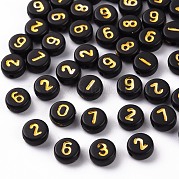 Непрозрачные черные акриловые бусины MACR-T038-15