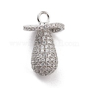 Латунные микропаве прозрачные подвески с фианитом KK-M222-06P