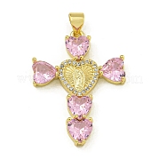 Подвески из кубического циркония с покрытием из латуни KK-U029-01G-01