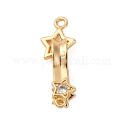 Замки из латуни с микропейвом и прозрачным фианитом KK-C075-27G