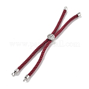 Серебряные браслеты из витого нейлонового шнура DIY-B066-03P-06