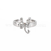 304 Stainless Steel 12 Constellations/Zodiac Signs Open Cuff Ring for Women RJEW-S405-156P-E