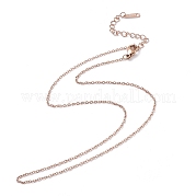 Ion Plating(IP) 304 Stainless Steel Cable Chain Necklace for Men Women STAS-G299-04RG