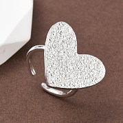 Латунные манжеты в форме сердца для женщин RJEW-A069-09P