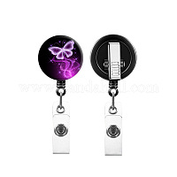 4Pcs Butterfly Retractable Badge Reel Set with 16 Transparent Waterproof ID  Card Holder for Nurse Volunteer Student