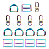 WADORN DIY Keychain Making Kit, Including 8Pcs Alloy Swivel Clasps &  Lobster Claw Clasps, 304 Stainless Steel Split Key Rings, Rainbow Color,  16Pcs/box