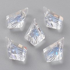 Geprägte Glas Strass Anhänger, facettiert, Drachen, Mondlicht, 13x8x4 mm, Bohrung: 1.2 mm