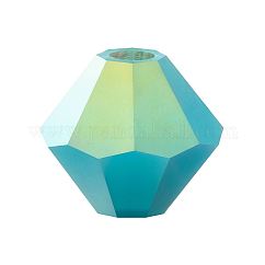 Cuentas de cristal preciosa®, cristal checo, bicono(451 69 302 rondelle), 63030 20000 turquesa ab 2x, 4mm, agujero: 0.8 mm