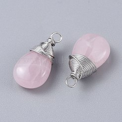 Ciondoli quazo rosa naturale&nbsp;G-K305-D03-P