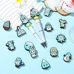 15 ensemble de 15 perles en silicone sur le thème de l'hiver&nbsp;SIL-CJ0003-16