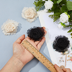 4 Stück Schuhanhänger aus Chiffon und Eisen in 2 Farben.&nbsp;HJEW-FH00250