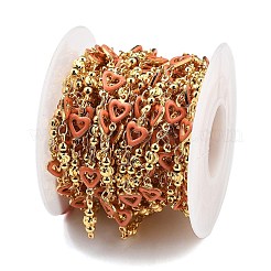 Chaînes à maillons coeur en laiton&nbsp;KK-D368-03G-F