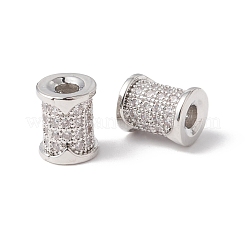 Perlas de circonio cúbico micro pavé de latón chapado en estante ecológico&nbsp;KK-F835-24B-P
