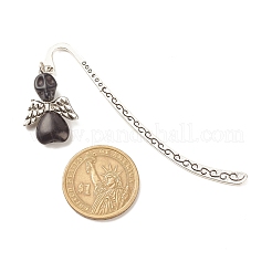 Teschio con segnalibri in turchese sintetico tinto con le ali&nbsp;AJEW-JK00180-01