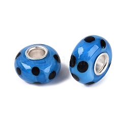 Handgefertigte Glasperlen mit Messingkern im europäischen Stil&nbsp;LAMP-N044-02S-02
