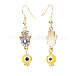 6 paio di 6 orecchini pendenti con strass di cristallo a forma di stella marina e mano di hamsa e occhio di cavallo e albero della vita&nbsp;EJEW-JE05011