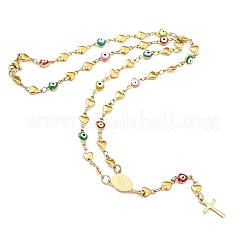Unisex-Rosenkranzketten aus Edelstahl 304&nbsp;NJEW-L457-001A-G