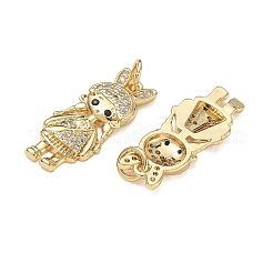 Pendentifs en laiton zircon cubique micro pavé noir&nbsp;CU-CBA9AFC-01G-02