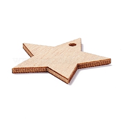 Ornement pendentif en bois inachevé lune et fleur&nbsp;WOOD-M003-02