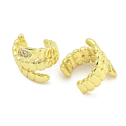 Orecchini a polsino in zirconi cubici micro pavè di ottone&nbsp;EJEW-C104-038G
