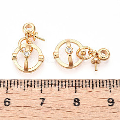 Ciondoli a perline in zirconi cubici di micro pavè di ottone&nbsp;KK-U056-56G