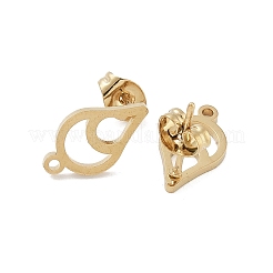 Accesorios para pendientes de botón de acero inoxidable 304 con revestimiento iónico (IP) en forma de lágrima&nbsp;STAS-I206-91G