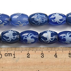 Fili di perline dzi blu in stile tibetano&nbsp;TDZI-NH0001-C04-01