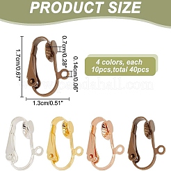 40 Stück 4 Farben Messing Clip-On Ohrring Zubehörse&nbsp;KK-AR0004-20