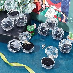 Boîtes à bagues en plastique transparent&nbsp;OBOX-CA0001-001A