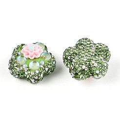 Blumenförmige Polymer Clay Strassperlen&nbsp;CLAY-U023-01D