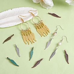 180 Stück 6 Stile Legierung Anhänger Feder Anhänger DIY Vintage Schmuck Zubehör&nbsp;JX562A