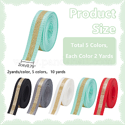 10 Yards 5 Farben laserreflektierendes Polyesterband&nbsp;SRIB-WR0001-07