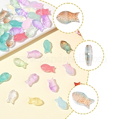 50pcs perles de verre transparentes peintes à la bombe&nbsp;GLAA-FS0002-06A