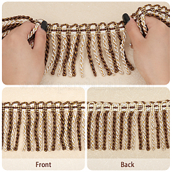 Garniture de franges en corde torsadée en polyester bicolore&nbsp;DIY-WH0304-703A