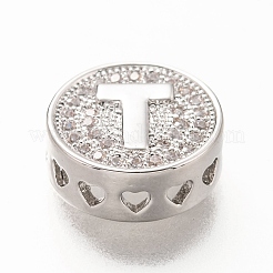 Maillons multibrins en laiton plaqué platine micro pavé zircone cubique&nbsp;KK-P191-01T-P