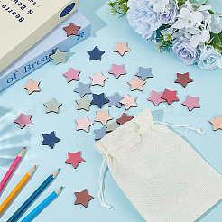 Feuilles d'étoiles en bois pour pots de récompense personnalisés en bois&nbsp;DIY-H0899-657A